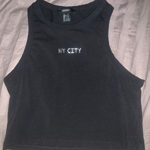 FOREVER21 black crop top tank